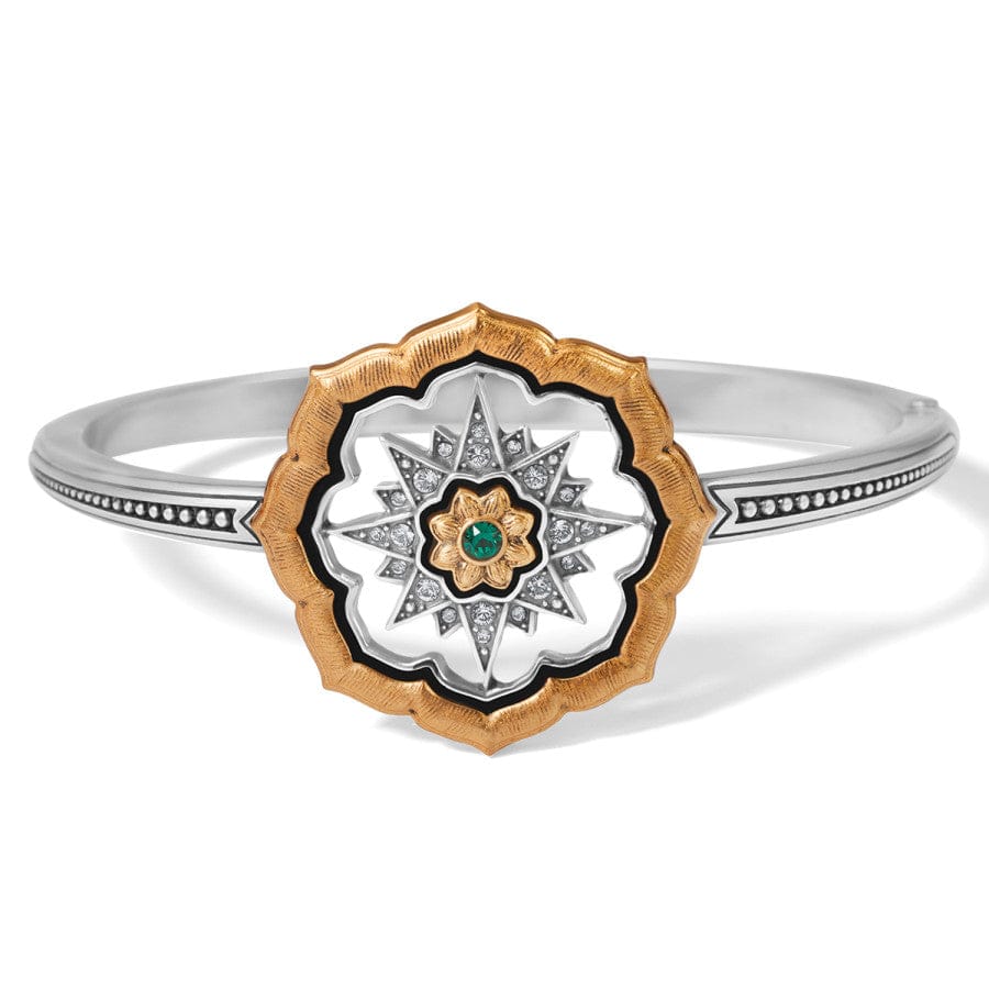 Dynasty Empire Emerald Crystal Hinged Bangle Bracelet
