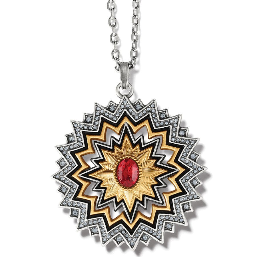 Gold-Plated Sun Pendant Necklace with Red Crystals – Dynasty Sol