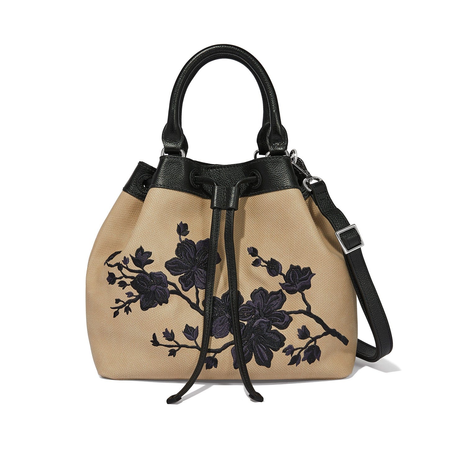 Elise Handcrafted Embroidered Crossbody Drawstring Bag