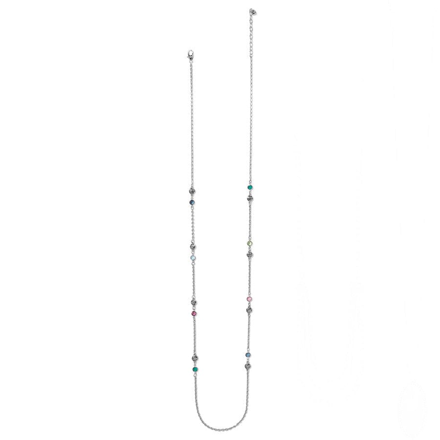 Elora Gems Crystal Drop Long Necklace with 8 Stations