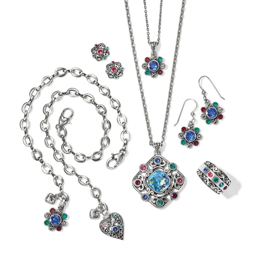 Elora Gems Stained Glass Crystal Pendant Necklace