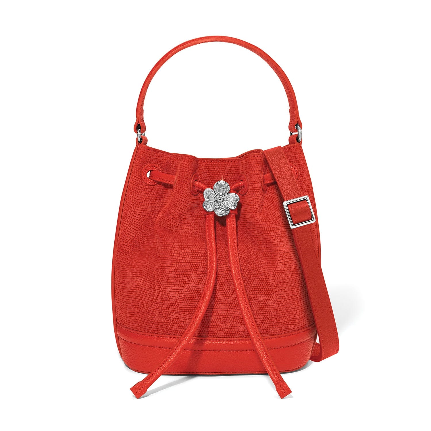 Everbloom Suede Leather Bucket Bag with Windflower Ornament