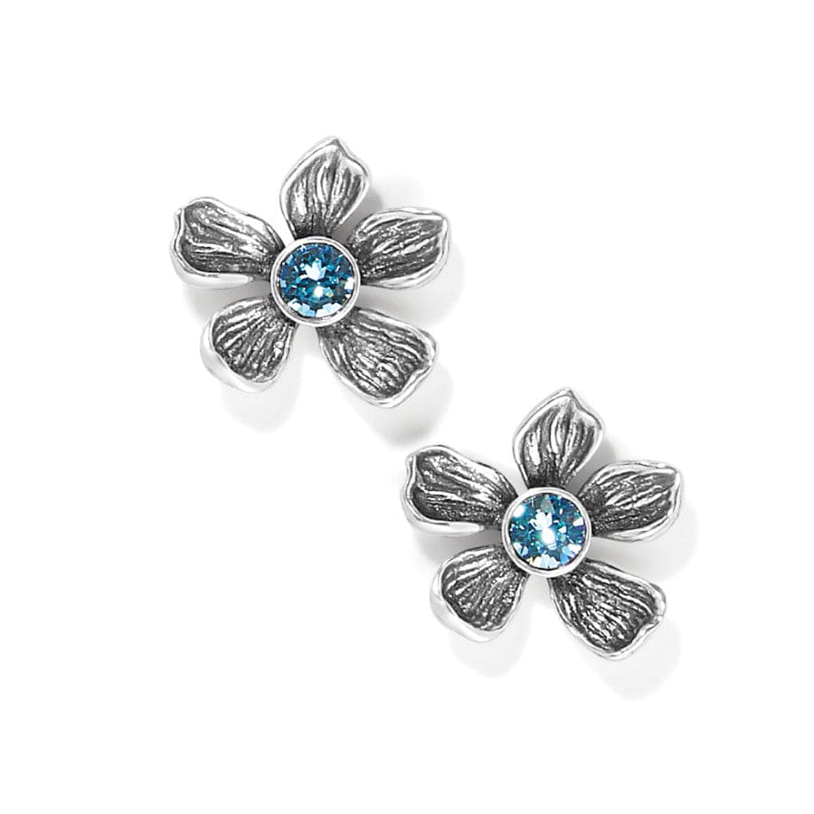 Everbloom Blue Crystal Petal Post Earrings