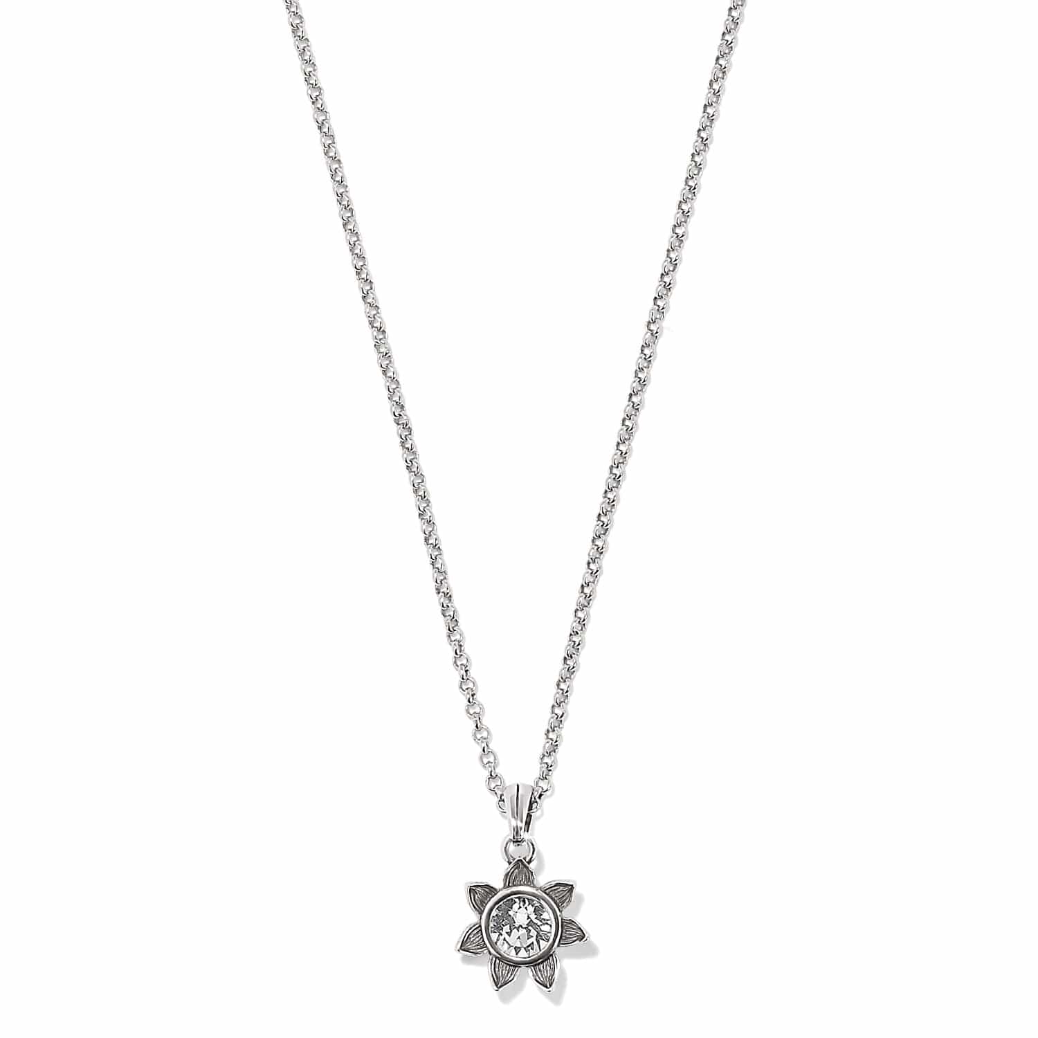 Everbloom Sunflower Birthstone Necklace for Good Fortune