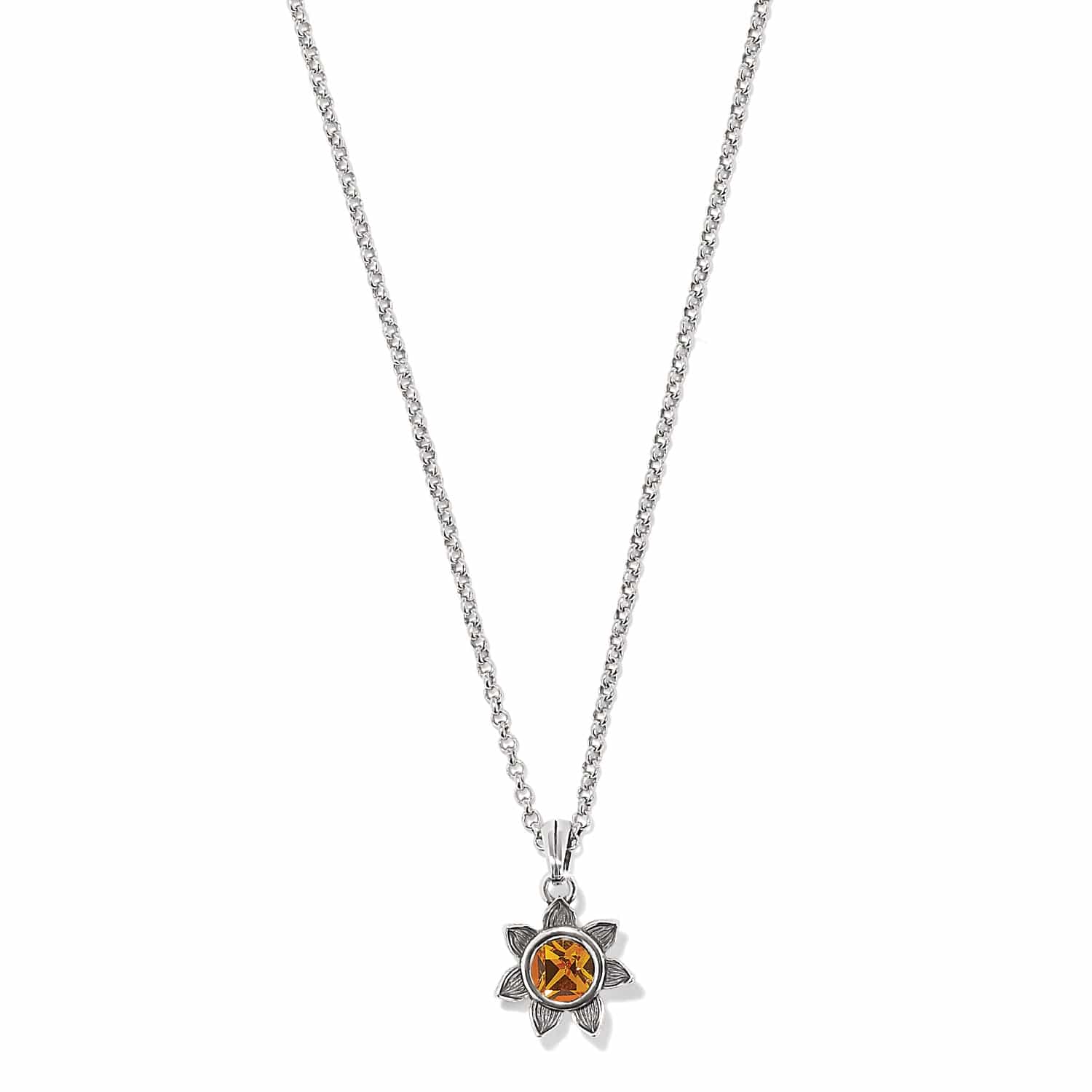 Everbloom Sunflower Birthstone Necklace for Good Fortune