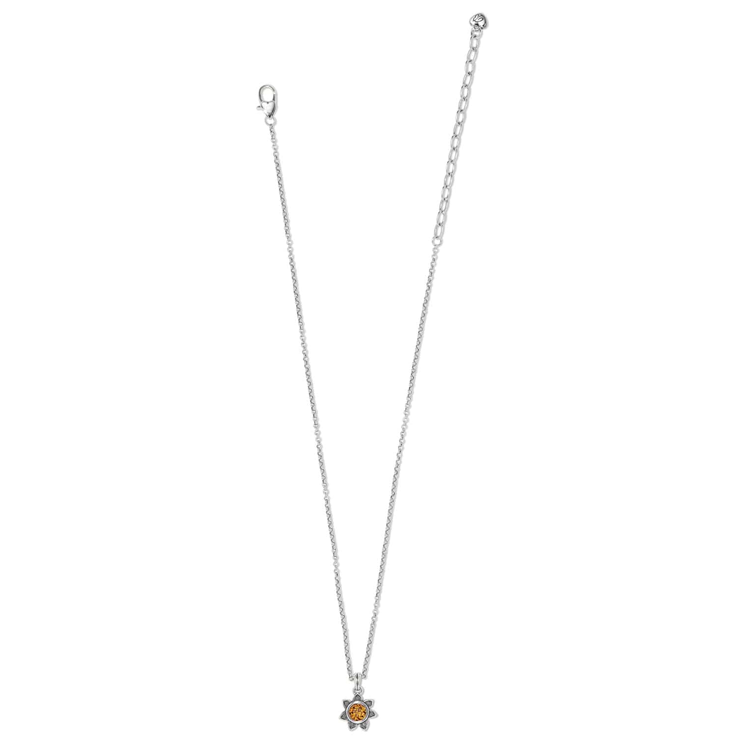 Everbloom Sunflower Birthstone Necklace for Good Fortune