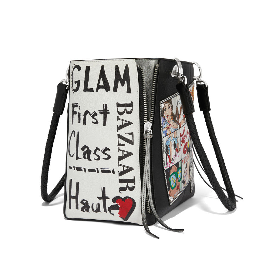 Fashionista Cover Girls Leather Tote Bag - Chic Art Design