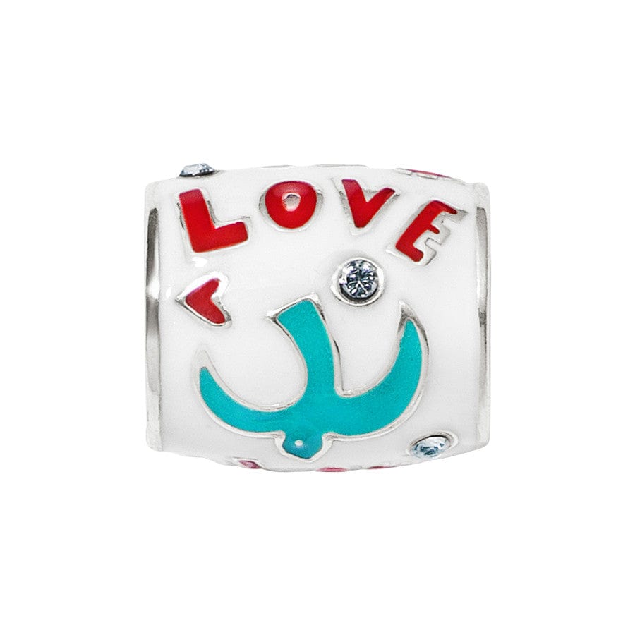 Blue & White Enamel Love Bead Charm - Fashionista Jewelry