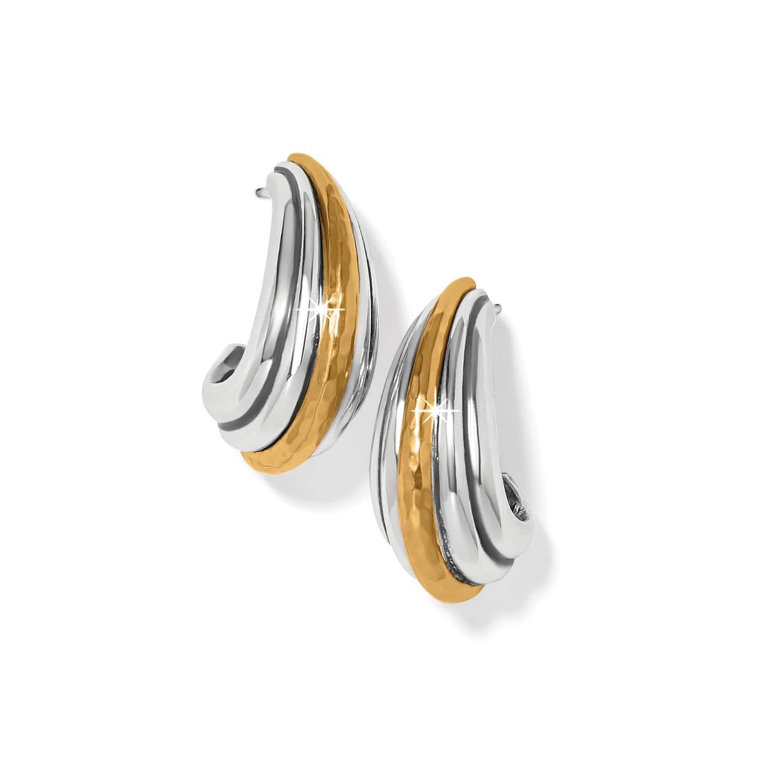 Ferrara Art Deco Large Hoop Earrings with Hammered Texture