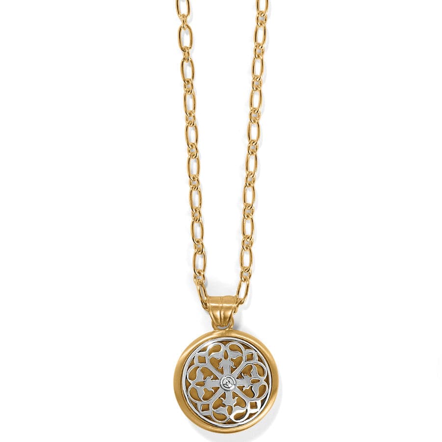 Ferrara Luce Two-Tone Pendant Necklace - Rose Window Design