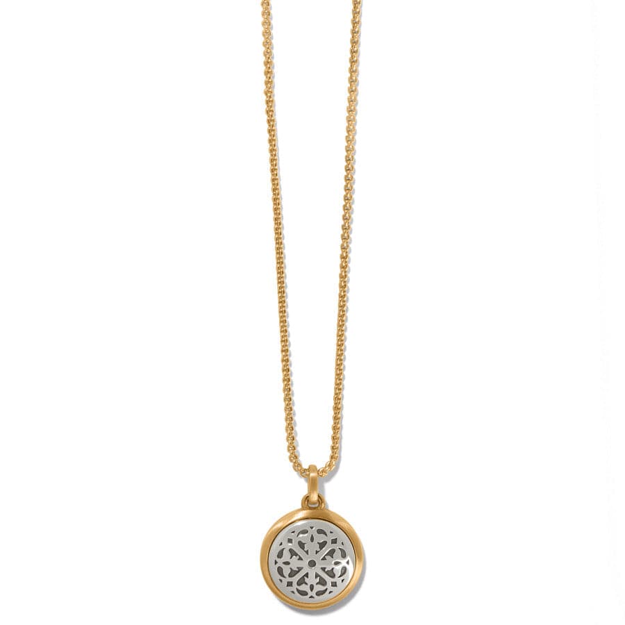 Ferrara Rose Window Two Tone Silver & Gold Short Necklace
