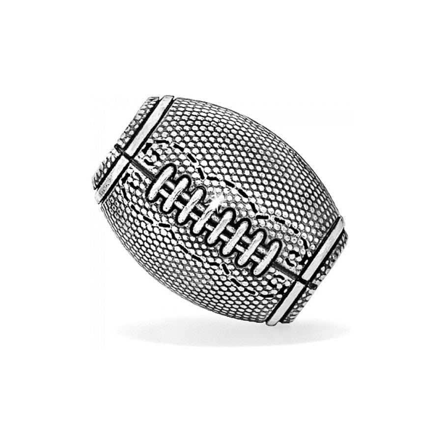 Football Charm Bead with Crystal Heart for Sports Jewelry