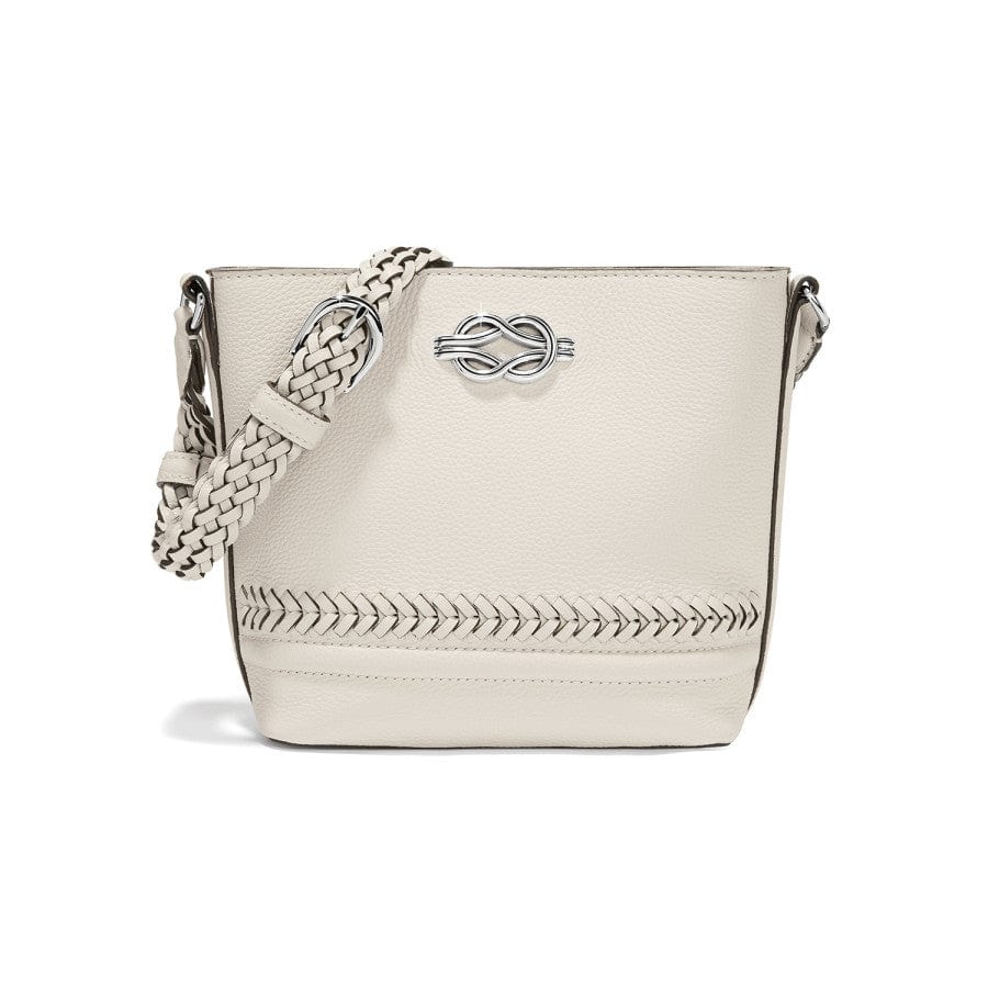 Freda Leather Crossbody Bucket Bag with Woven Strap