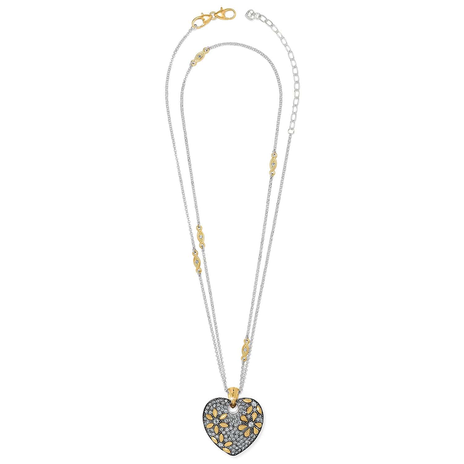 Handcrafted Crystal Heart Convertible Necklace - Garden of Love