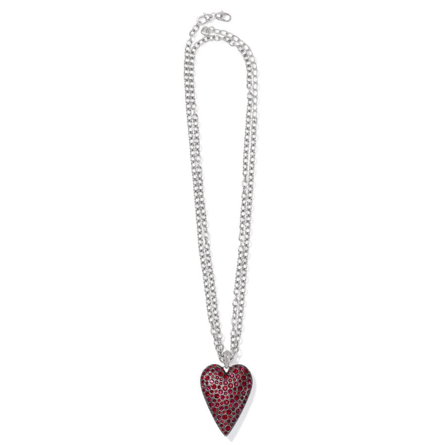 Glisten Heart Pendant Necklace - Convertible Silver Layering Jewelry