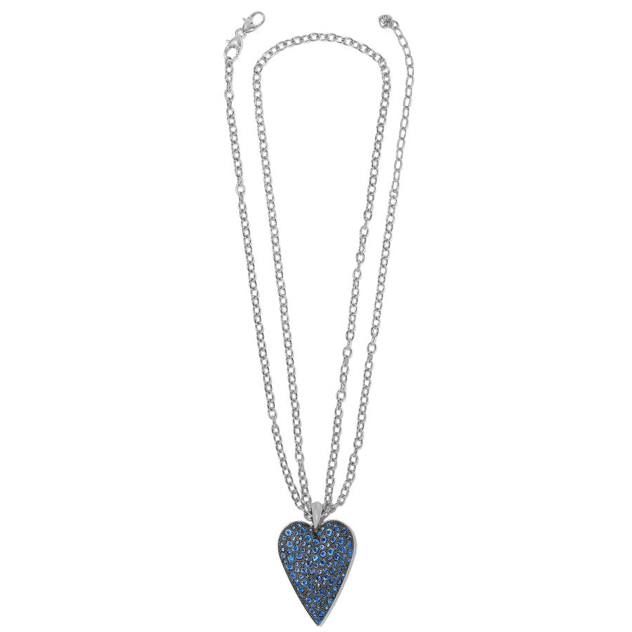Glisten Heart Pendant Necklace - Convertible Silver Layering Jewelry
