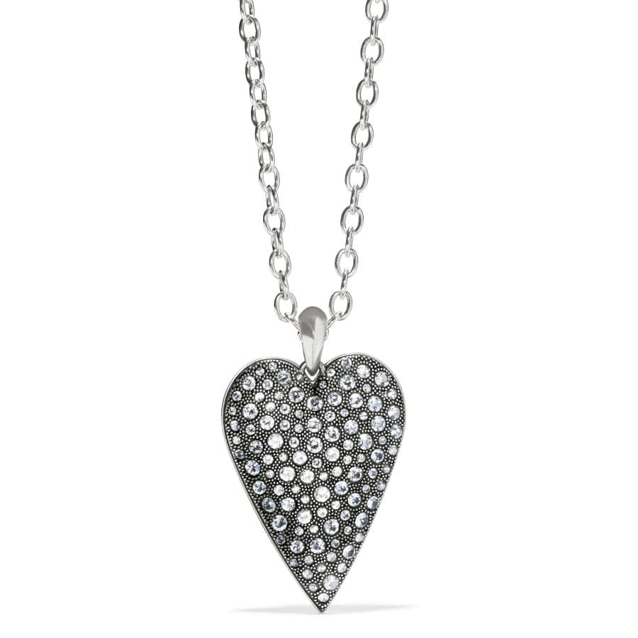 Glisten Heart Pendant Necklace - Convertible Silver Layering Jewelry