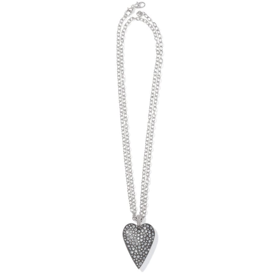 Glisten Heart Pendant Necklace - Convertible Silver Layering Jewelry