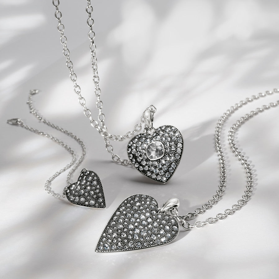 Glisten Heart Pendant Necklace - Petite Silver Layering Jewelry