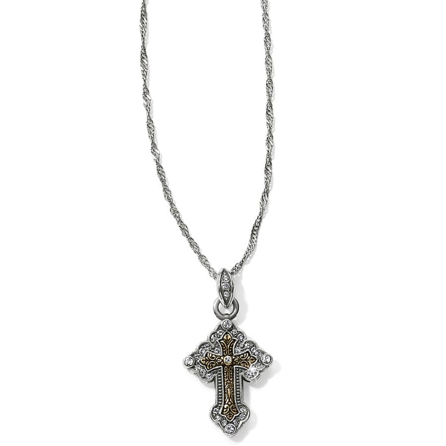 Greek Cross Necklace for Women - Petite Two-Tone Pendant