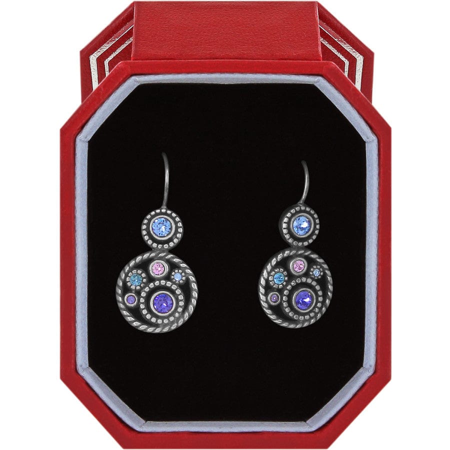 Lavender Blue Crystal Halo French Wire Earrings Gift Set