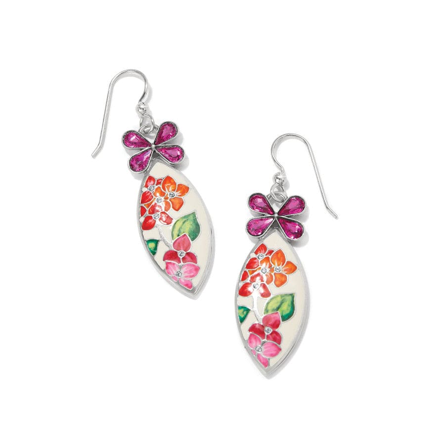 Handpainted French Wire Earrings - Hydrangea-Inspired Enamel Colors