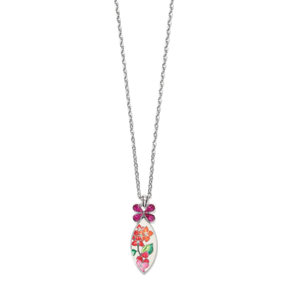 Handpainted Hydrangea Short Necklace – Colorful Enamel Jewelry