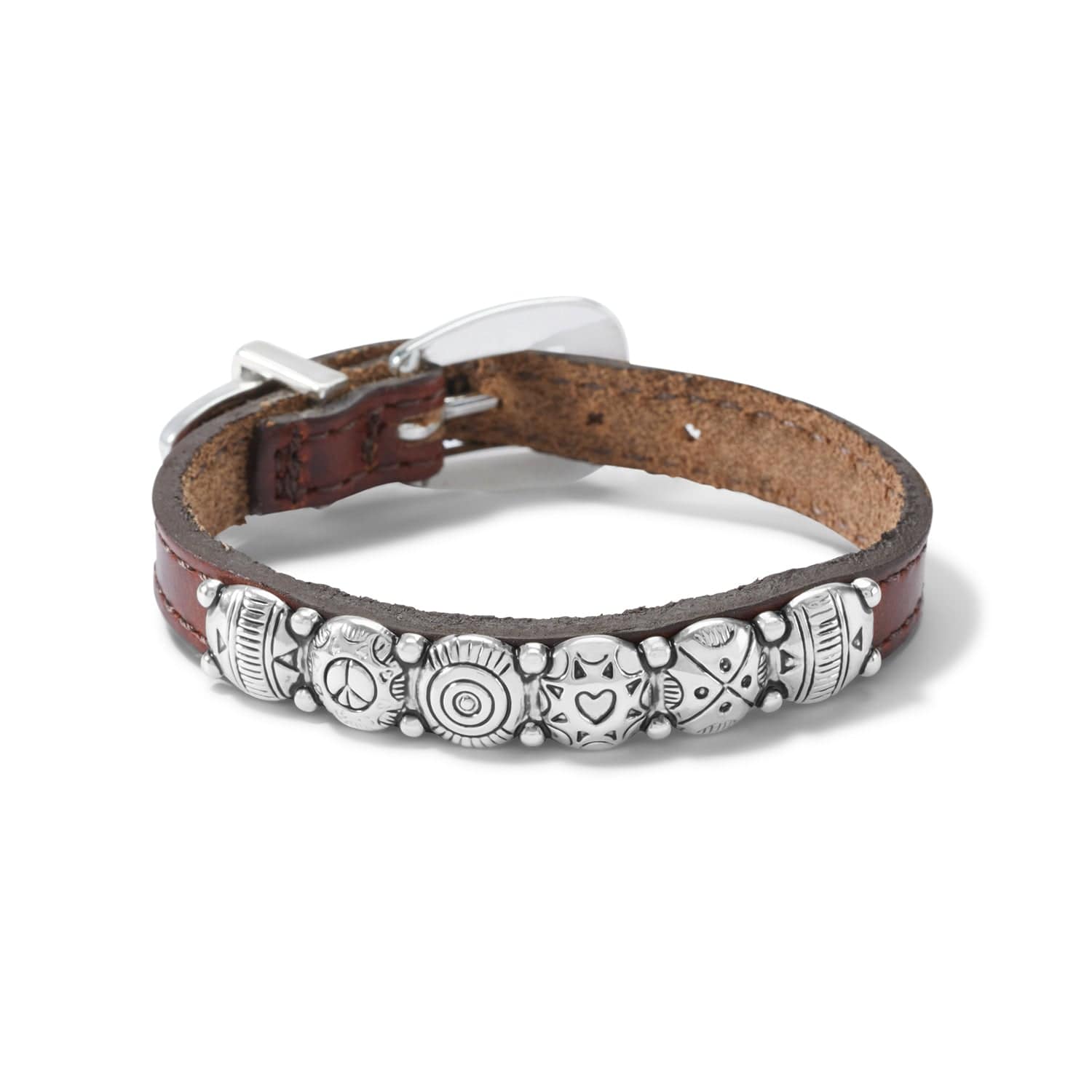 Leather Concho Bracelet for Women – Harmony Bandit Silver Boho Wristband