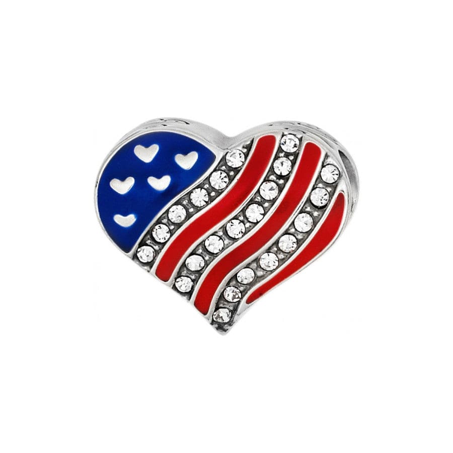 Patriotic Heart & Stripes Bead - Brighton Treasures Handcrafted Jewelry