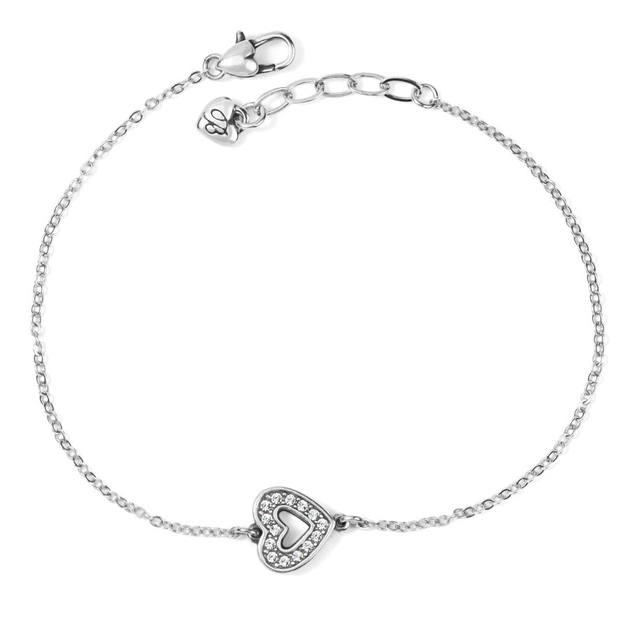 Crystal Heart Anklet with Inner Shine Love Design