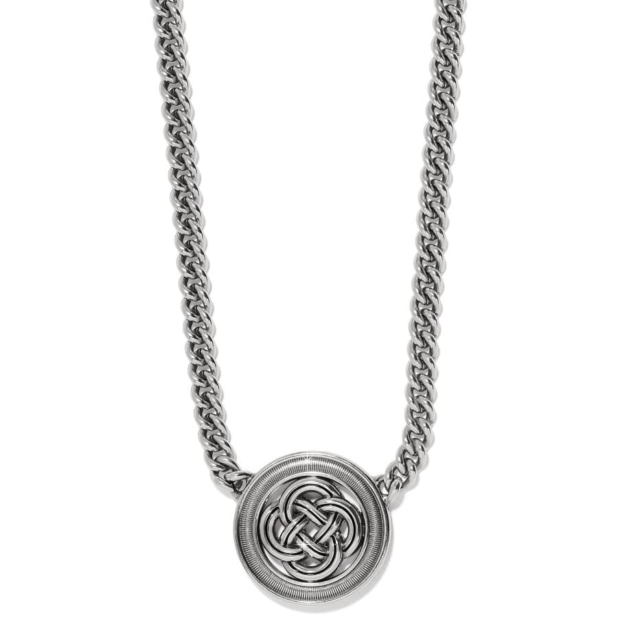 Celtic Dara Knot Medallion Necklace with Chunky Curb Chain