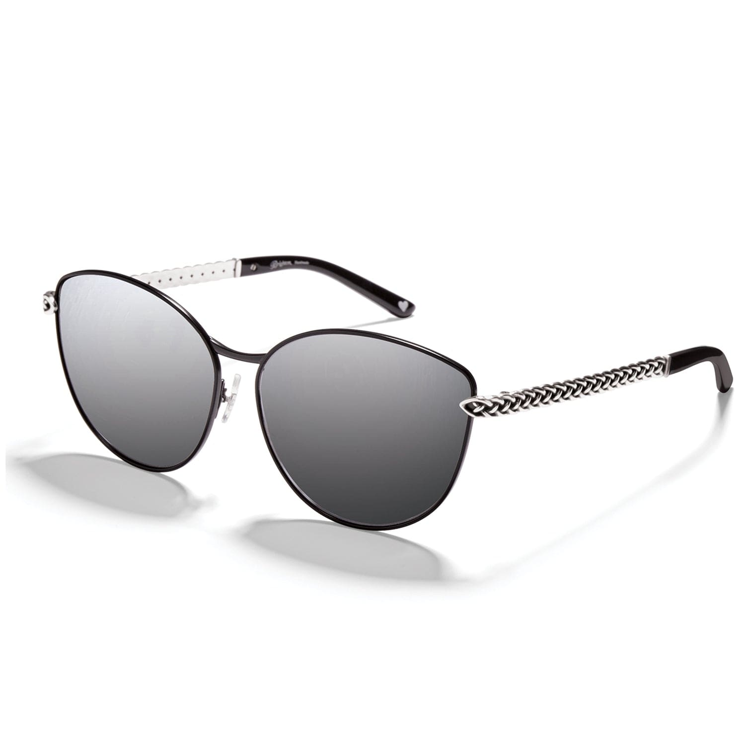Interlok Woven Silver Sunglasses with Dark Mirrored Lens
