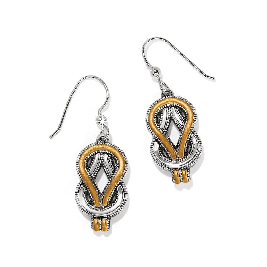 Two-Tone French Wire Earrings with Hercules Knot Design – Interlok Harmony