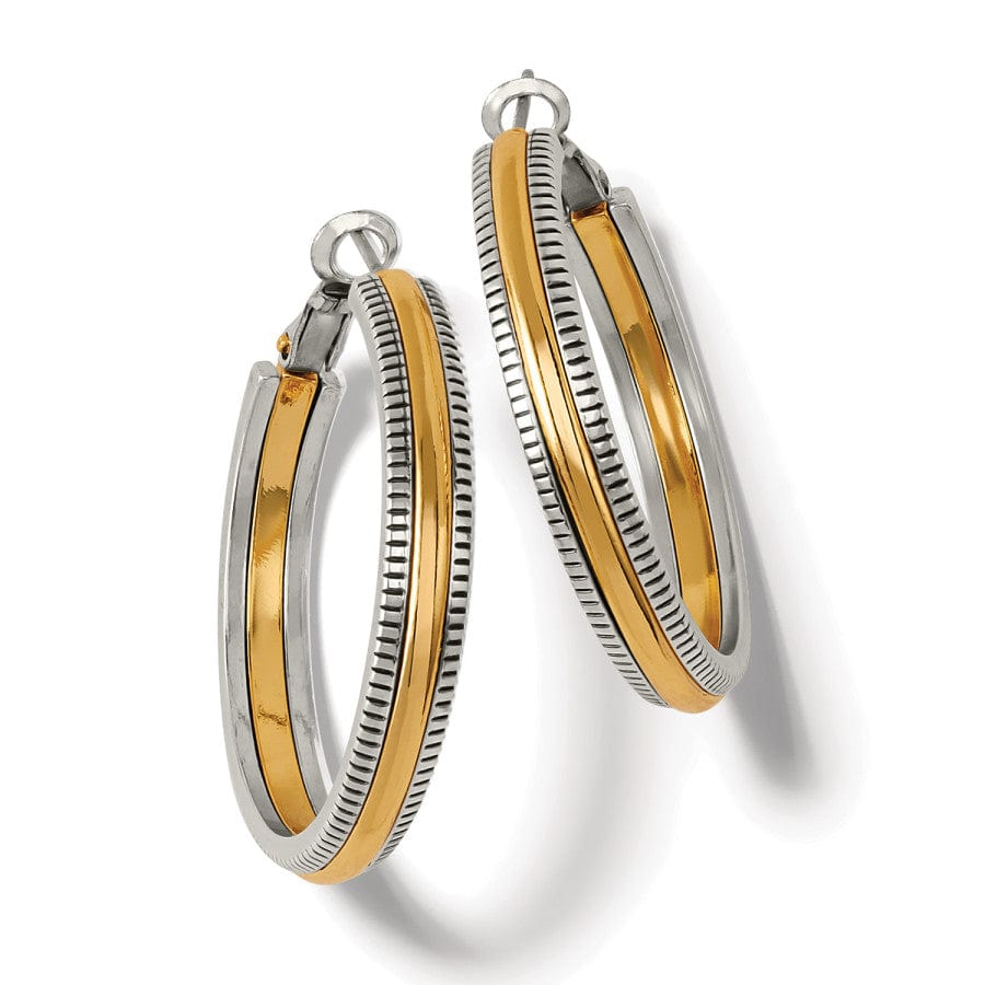Interlok Textured Silver Hoop Earrings