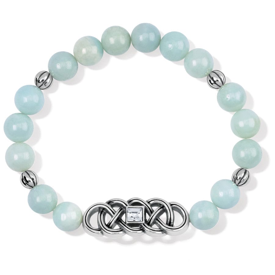 Amazonite Celtic Knot Stretch Bracelet with Crystal