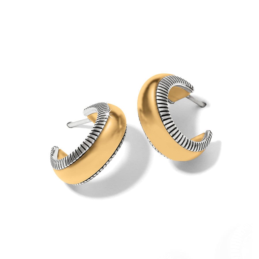 Interlok Small Gold Hoop Earrings with Textured Detail