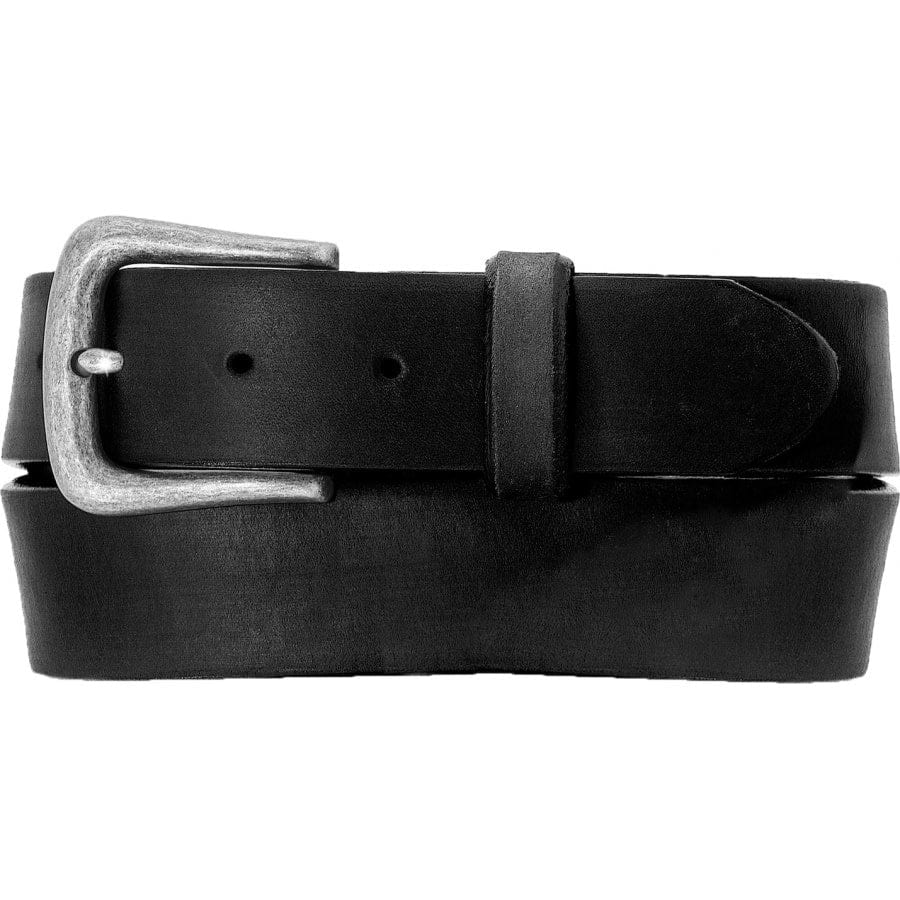 Men's Matte Leather Work Belt with Rustic Silver Buckle