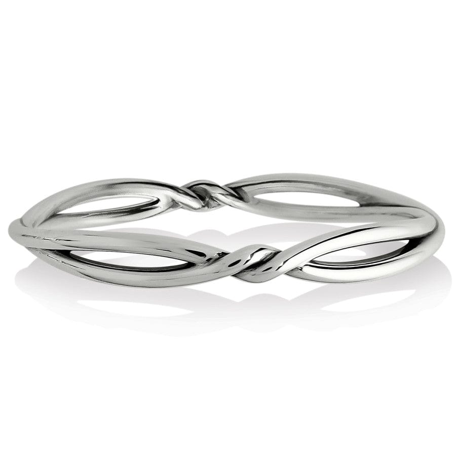 Handcrafted Interlok Twist Silver Bangle – Seamless Artisan Design