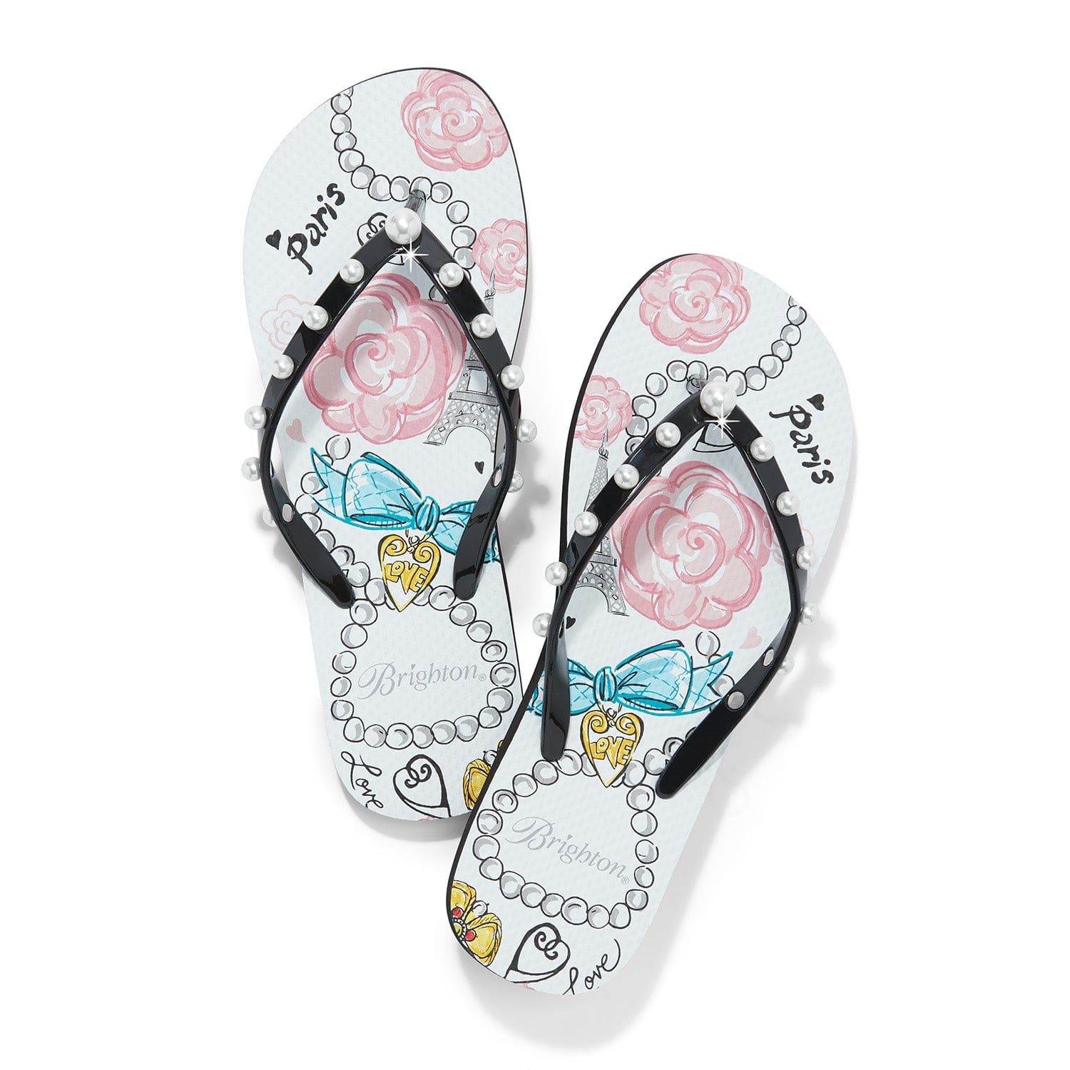 Parisian Fashionista Jewel Flip Flops with Arch Support