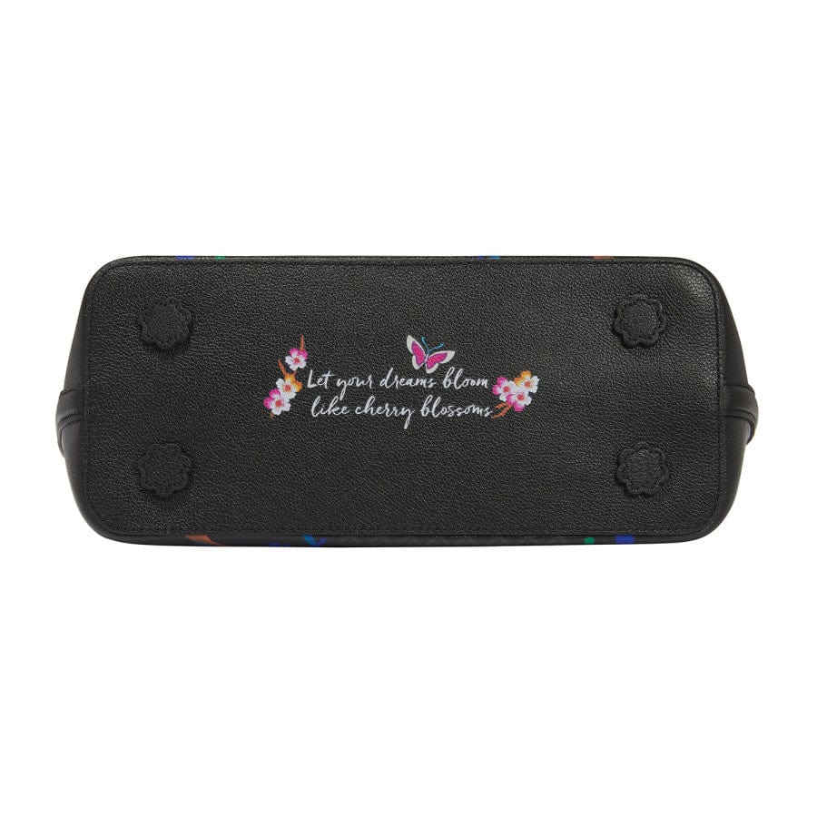 Kyoto Hana Embroidered Leather Tote - Floral Design
