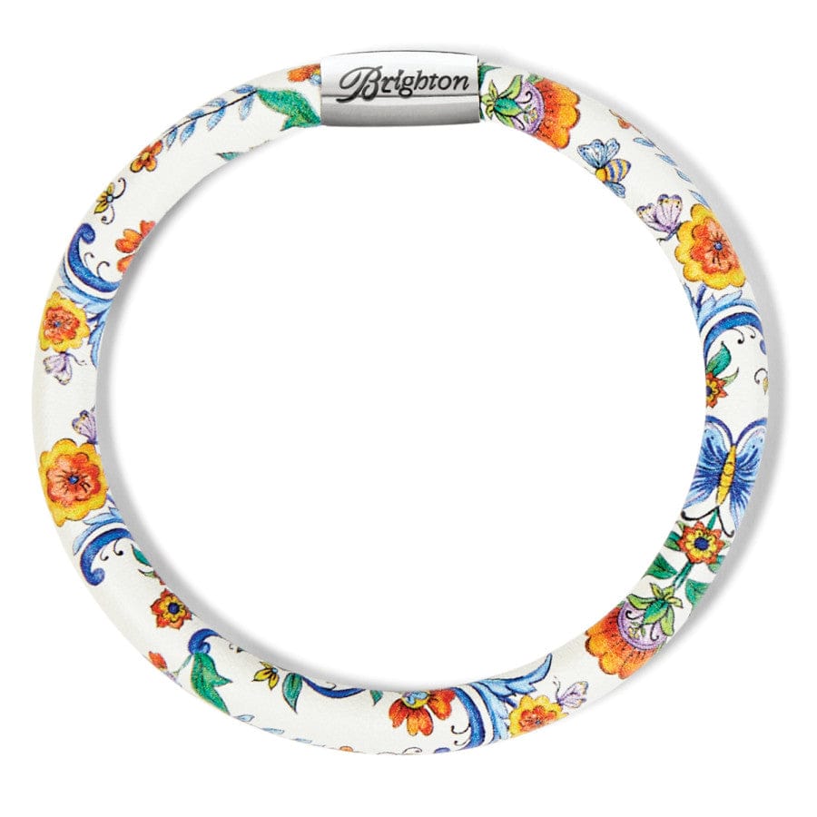 Handcrafted Italian Leather Bracelet - La Farfalla Woodstock Floral Design