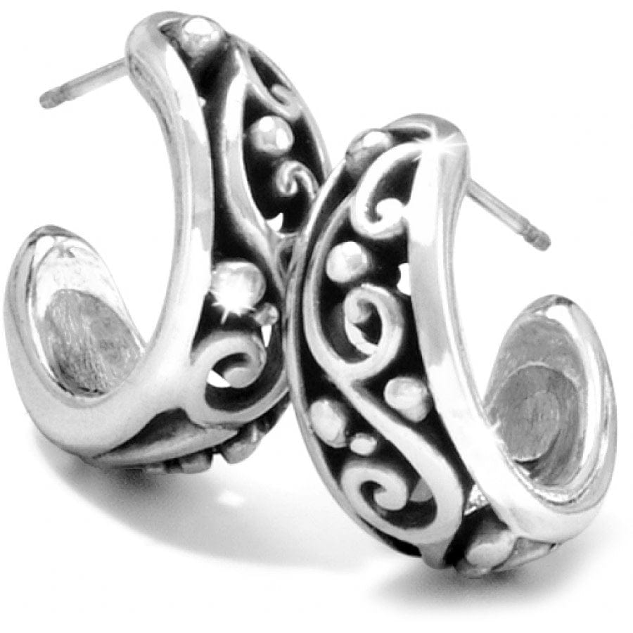 Silver Hoop Post Earrings with Delicate Dots – Elegant Everyday Wear