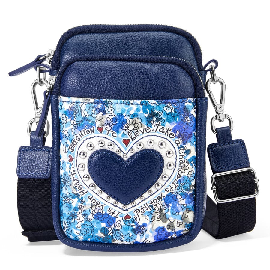 Blue Leather Crossbody Bag – Compact Utility Bag for Everyday Use