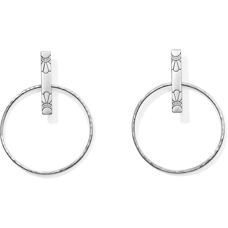 Marrakesh Retro Hoop Earrings with Etched Bar Accents