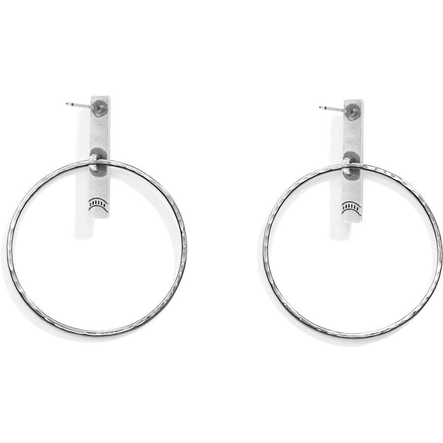 Marrakesh Retro Hoop Earrings with Etched Bar Accents