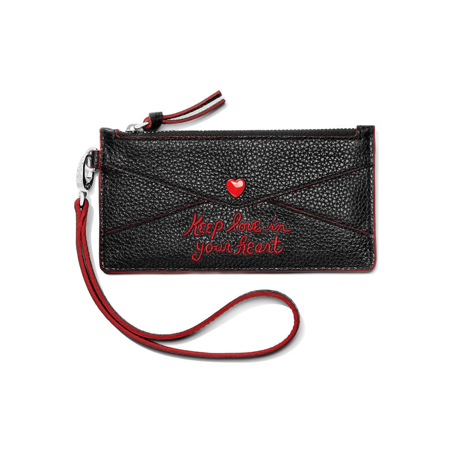 Embroidered "Keep Love in Your Heart" Card Pouch – All My Lovin'