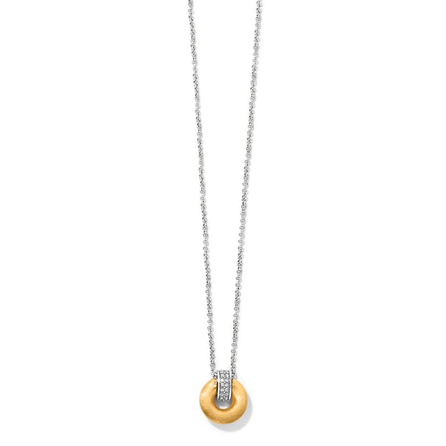 Meridian Gold Brushed Geo Mini Pendant Necklace