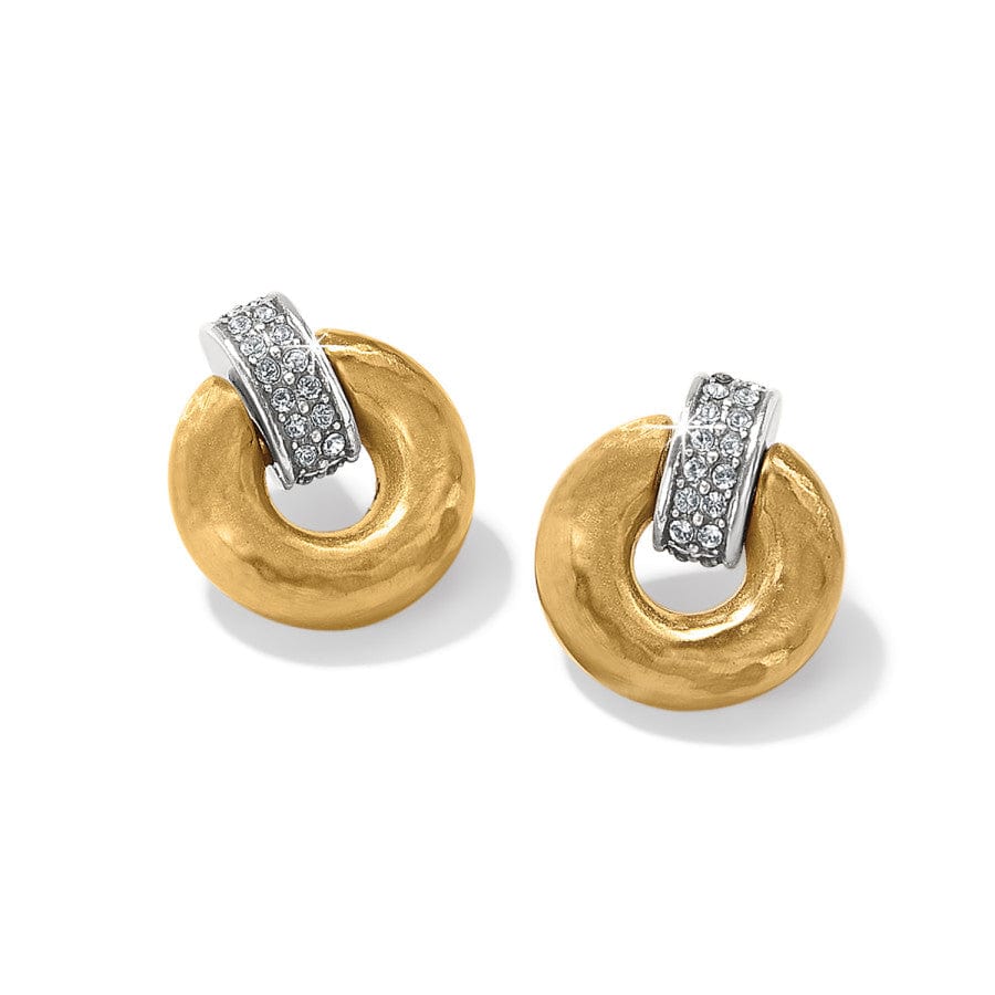 Golden Hammered Geo Drop Earrings – Minimalist Earth-Inspired Jewelry