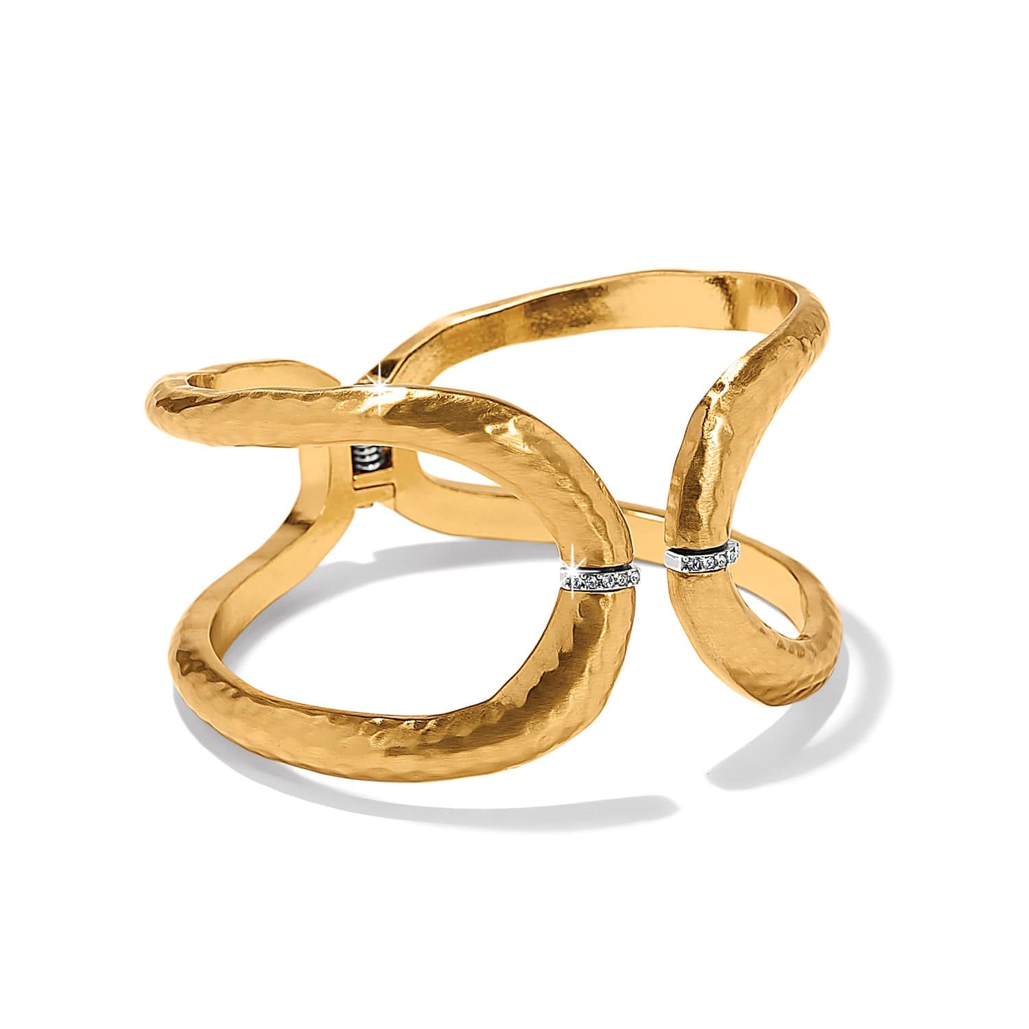 Gold Brushed Open Hinged Bangle – Meridian Geo Earth-Inspired Jewelry
