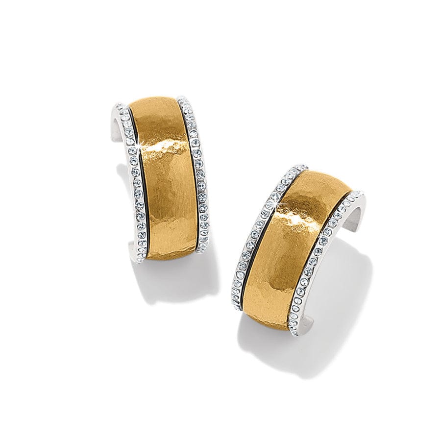 Gold Geo Hoop Earrings with Crystals – Meridian Small Hoops